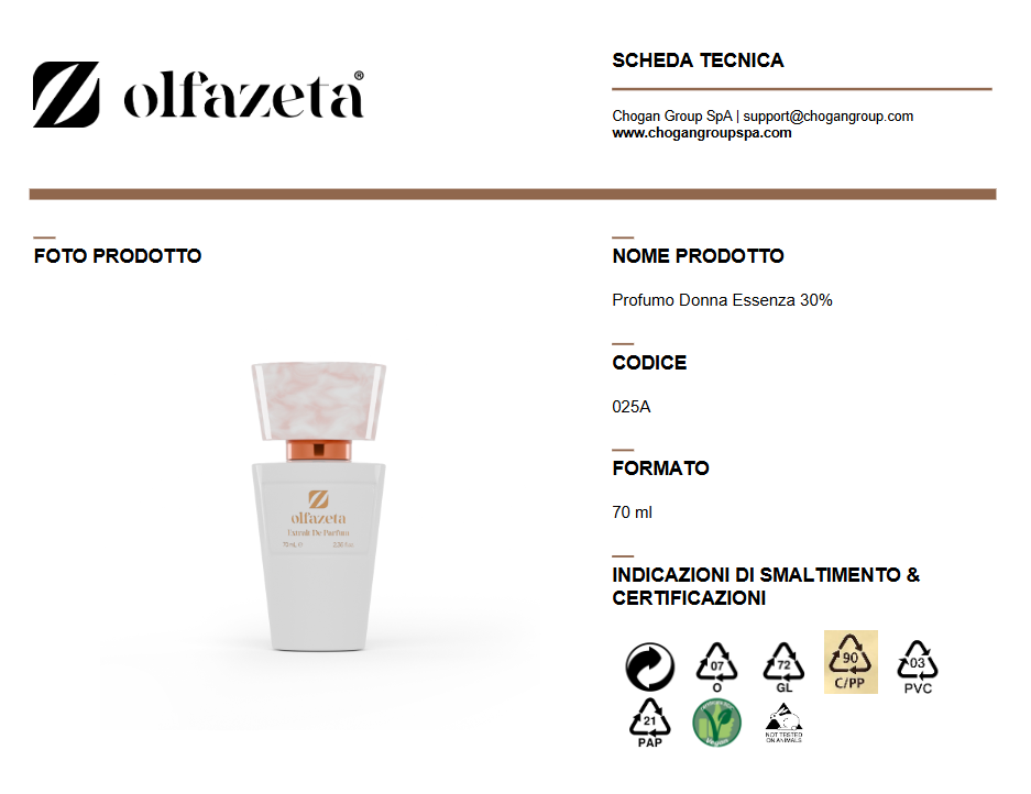 Parfum femme Olfazeta 25 ml SCENTED LOVE, doux oriental floral - code Love22