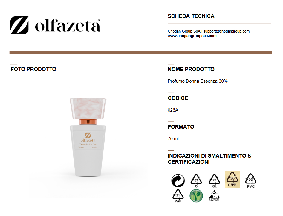 Parfum femme Olfazeta 25 ml SCENTED LOVE, doux oriental floral - code Love22