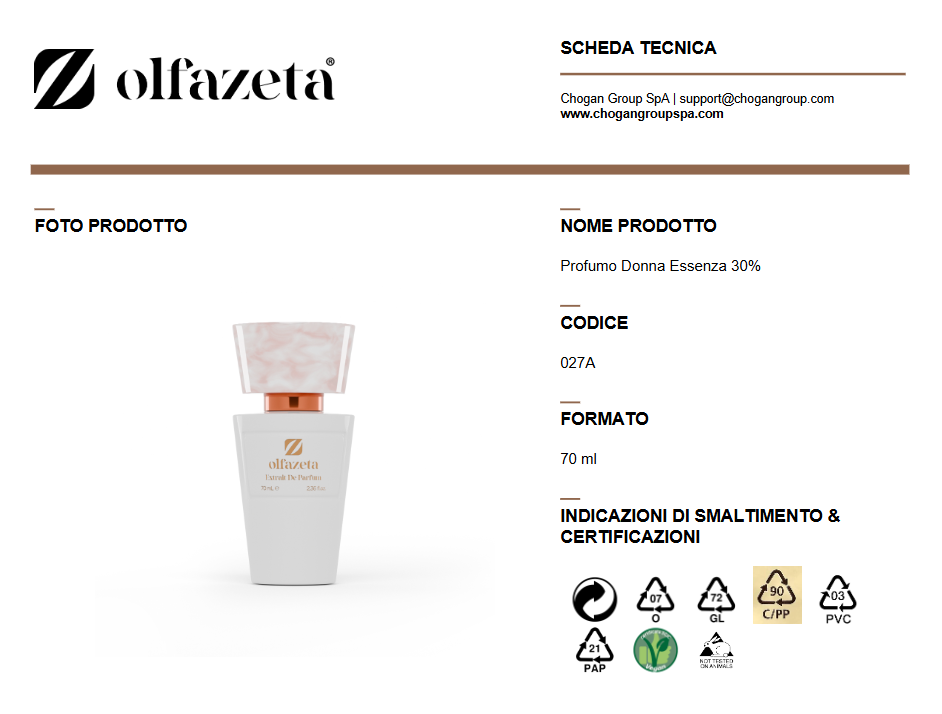 Parfum femme Olfazeta 25 ml SCENTED LOVE, doux oriental floral - code Love22