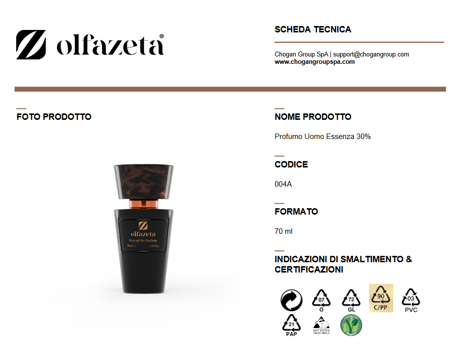Olfazeta profumo Uomo 70ml - Cod. 004
