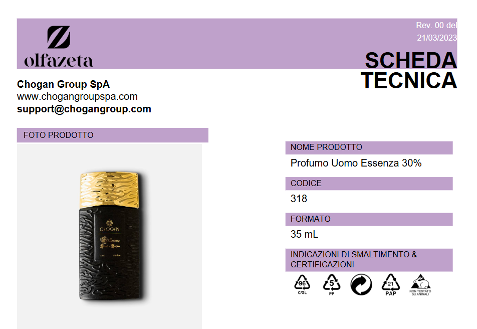 Olfazeta profumo Uomo 35ml - Cod. 318