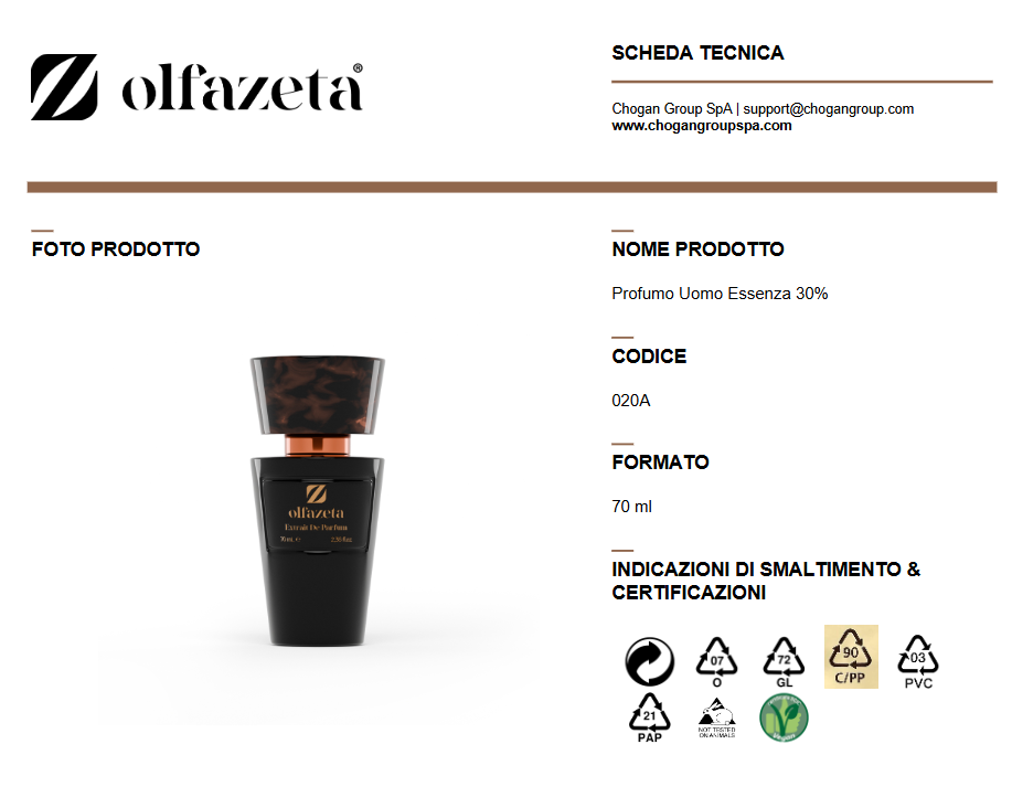 Olfazeta profumo Uomo 70ml- Cod. 020