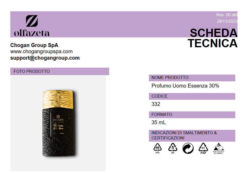 Olfazeta profumo Uomo 35ml- Cod. 332