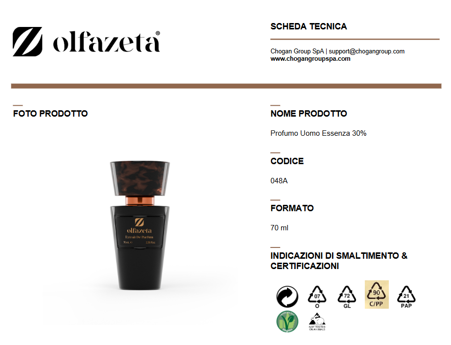 Olfazeta profumo Uomo 70ml - Cod.048