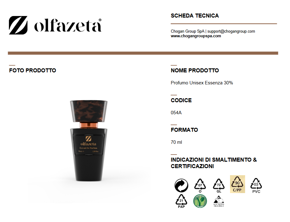 Olfazeta profumo Unisex 70ml - Cod. 054