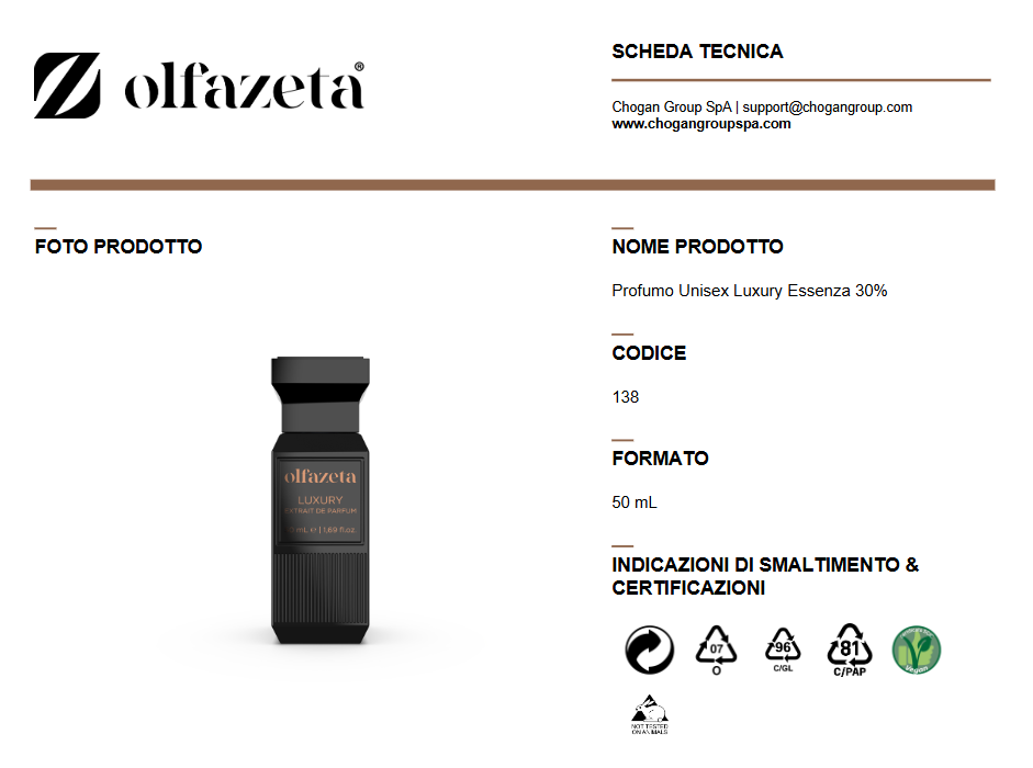 Olfazeta profumo Unisex Luxury 50ml - cod. 138