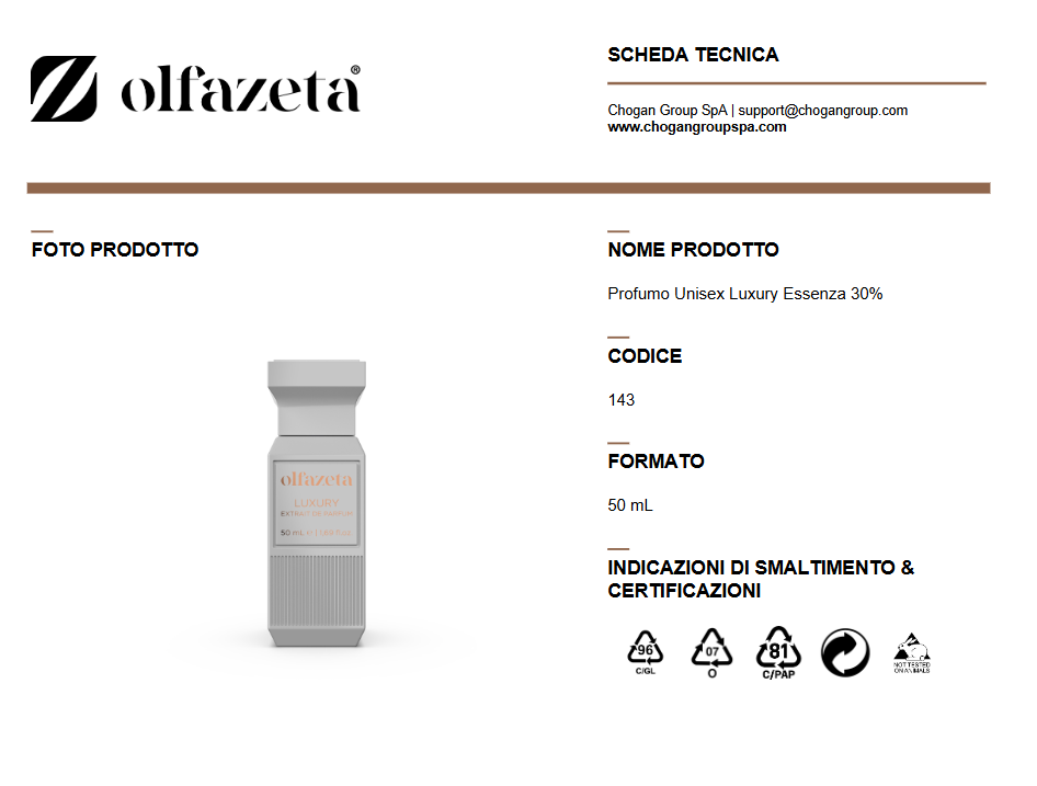 OLFAZETA profumo Unisex Luxury 50ml - cod. 143