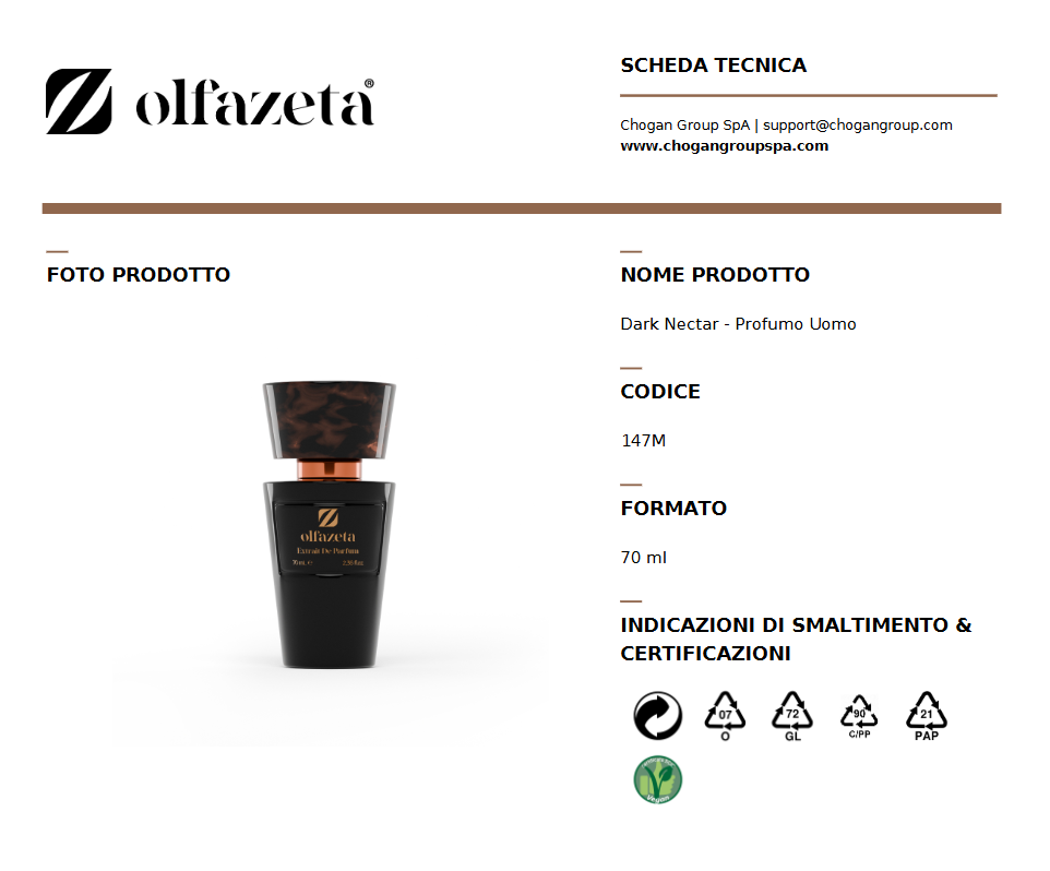 Nuovo Profumo Uomo Olfazeta Dark Nectar  ispirato a Bottled Absolu di Hugo Boss- Cod. 147M