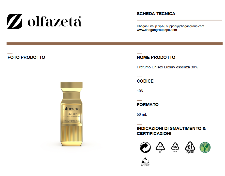 Olfazeta profumo Unisex Luxury 50ml - cod. 106