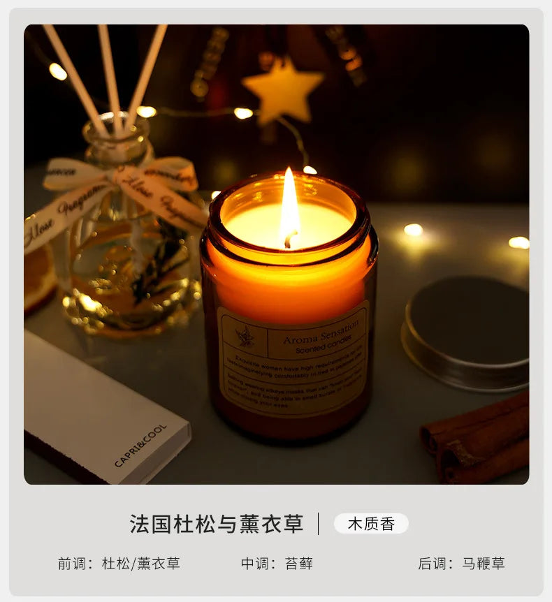 Gift box ornamentale con fragranza all'arancia e candele profumate abbinate