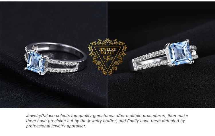 Anello principessa con zircone azzurro stile principessa