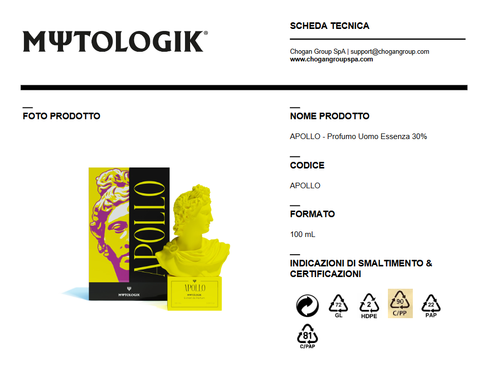 Nuovo Profumo Uomo APOLLO 100ml by MΨTΟLOGIK