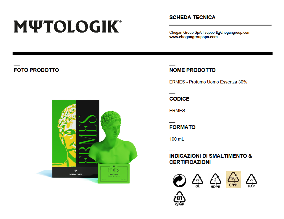 Nuovo Profumo Uomo ERMES 100ml by MΨTΟLOGIK