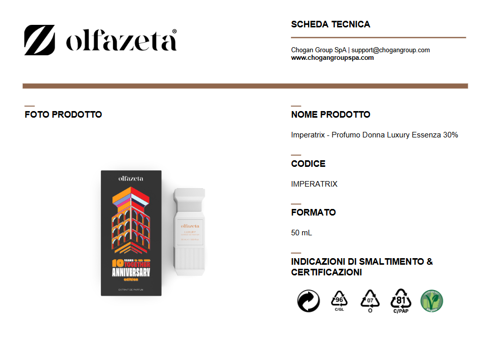 Nuovo Profumo Donna Olfazeta Luxury IMPERATRIX 50ml