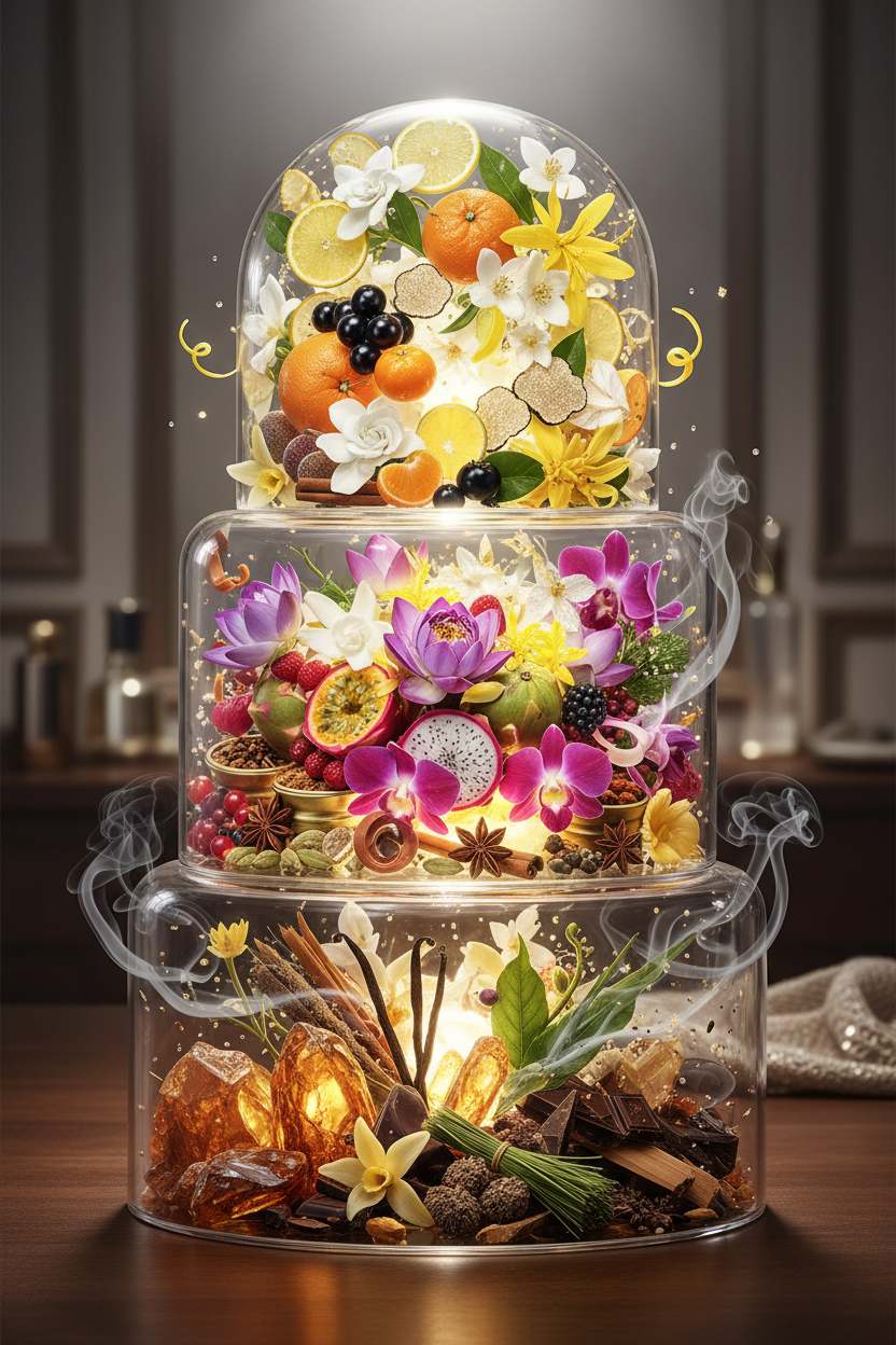 Nota di testa: Bergamotto, Gardenia, Gelsomino, Limone, Mandarino, Ribes Nero, Tartufo, Ylang Ylang

Nota di cuore: Gardenia, Gelsomino, Loto, Note Fruttate, Orchidea Selvatica, Spezie, Ylang Ylang

Nota di fondo: Ambra, Cioccolato Fondente, Incenso, Muschio, Patchouli, Sandalo, Vaniglia, Vetiver